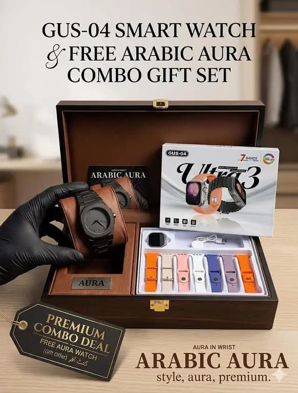 Eid offer FREE Arabic Aura Watch Included | Series 11 Ultra Smart Watch Collection ⌚ Premium Luxury Smartwatch Combo with 11 Stylish Straps Bluetooth Calling, Fitness Tracking & Ultra HD Disp