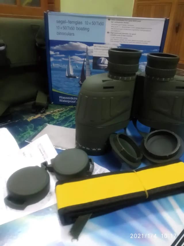Bostron 10x50 Binoculars | Waterproof Telescope With Compass | Night V