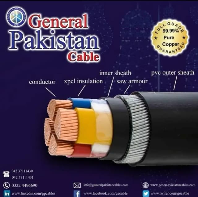 35 MM 4 CORE COPPER CABLES 19/64 WIRE GENERAL PAKISTAN CABLES