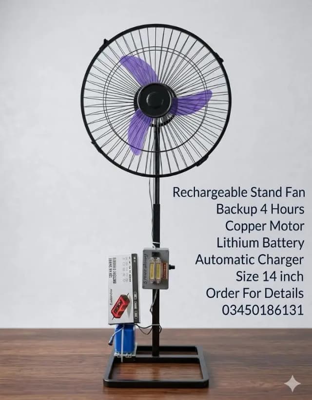 Rechargeable Fan Charging Fan Stand Fan Table Fan AC DC
