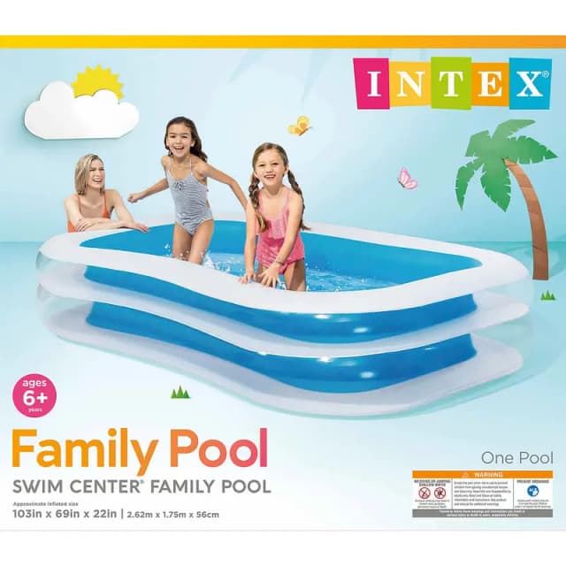8.5Feet Intex Swimming Family Pool (8.5 * 5.7 Ft 22Inch) 03020062817