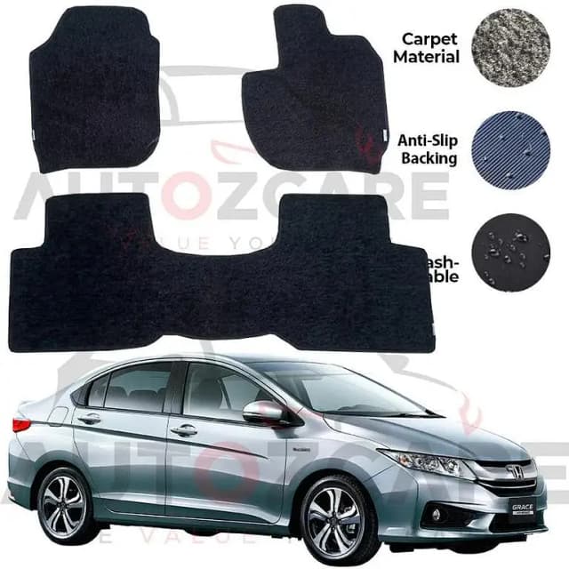 Honda Grace Hybrid Genuine Fitting Carpet Floor Mat 3PCS - Model 2014-2020