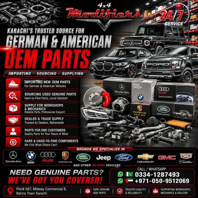 Mercedes BMW Audi Porsche Land Rover Parts Available | Karachi