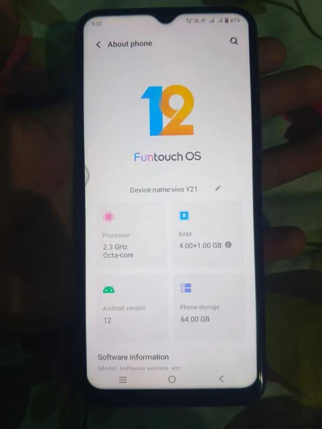 Vivo Y21 condition 10by 8 ha,03700499290 is number per rabta kara