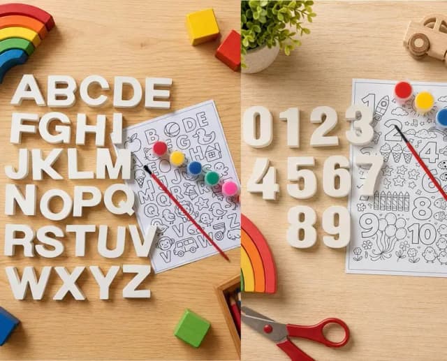 2 in 1 deal numbers and alphabet painting kit for kids | kids painting kit | kids DIY painting set | preschool activity kit | number learning toys for preschool, ceramic painting kit for kids