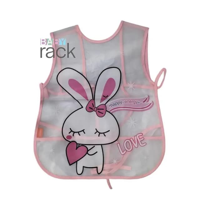 Plastic Feeding Baby Bib Sleeveless–Waterproof Baby Apron with Bib, Food Catcher Pocket with Adjustable