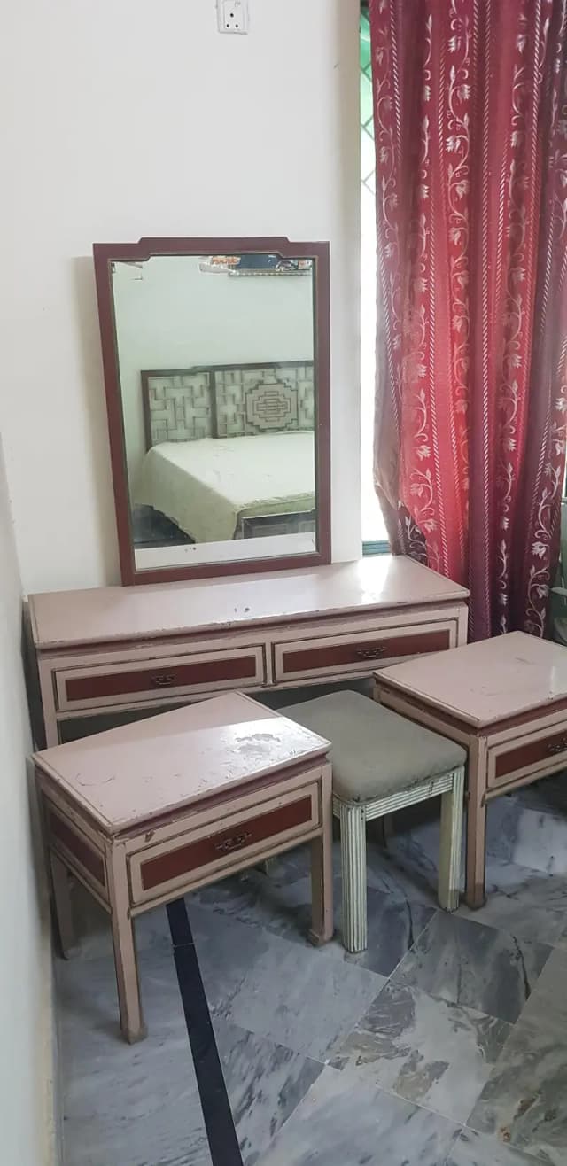 Complete Solid Wood Bedroom set + 2 Mattress for sale