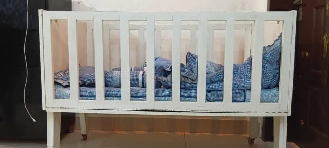 wooden baby cot