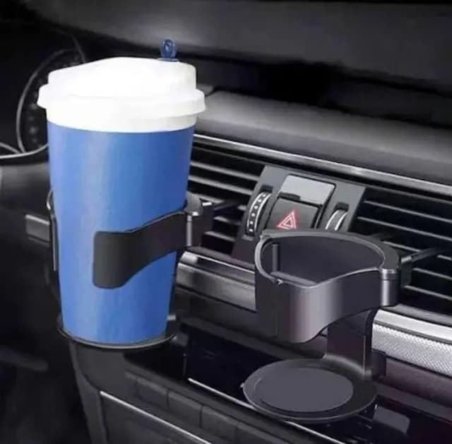 CAR CUP HOLDER DRINK HOLDER AC VENT CLIP UNIVERSAL ADJUSTABLE MOUNT FOR AC VENT PREMIUM QUALITY EASY TO INSTALL BLACK