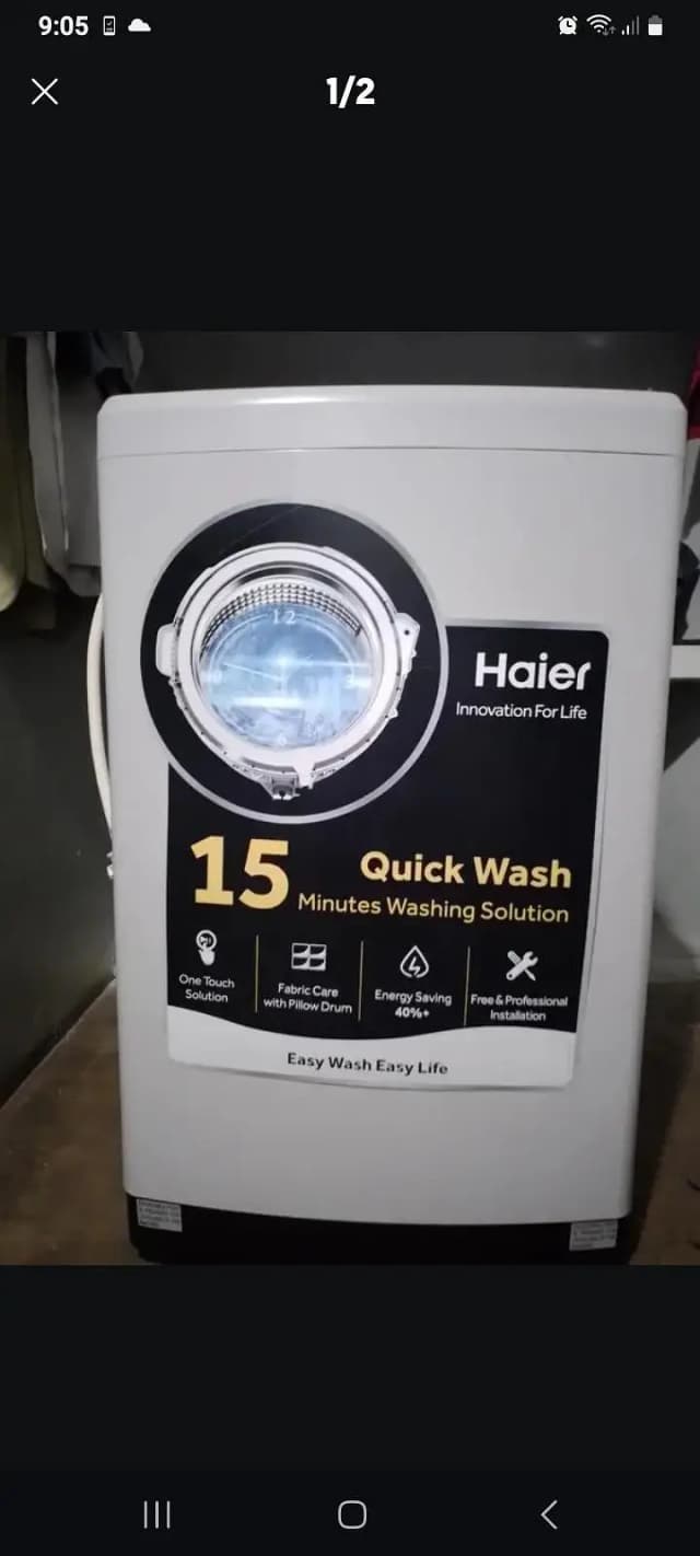 8 kg fully automatic (Haier)     washing machine