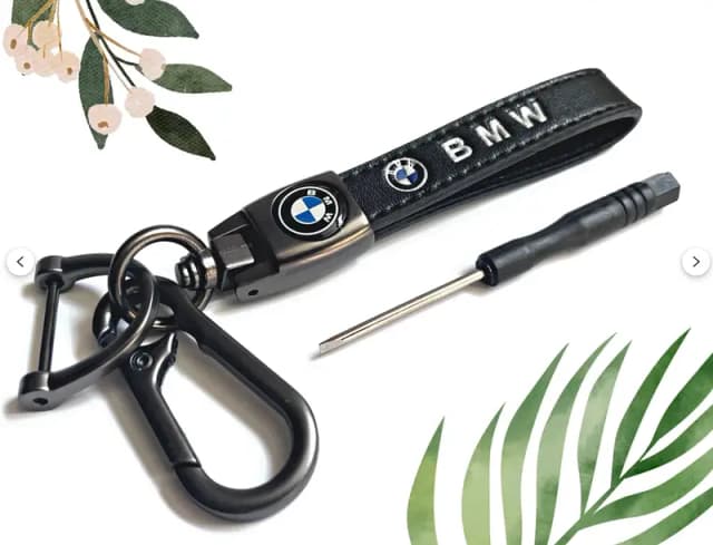 Genuine Leather BMW Car Keychain – Luxury Key Holder for Men and Women