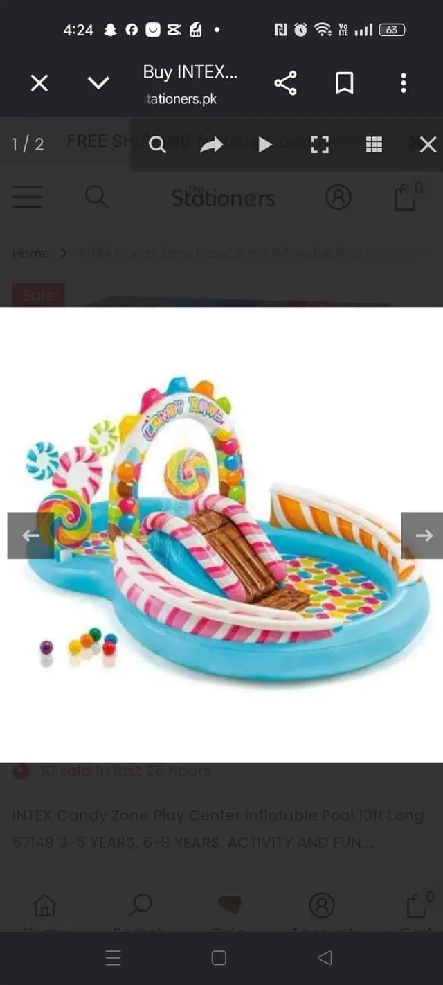 Intex inflatable candy pool