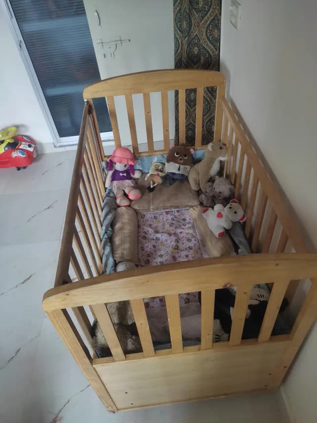 wooden baby cot