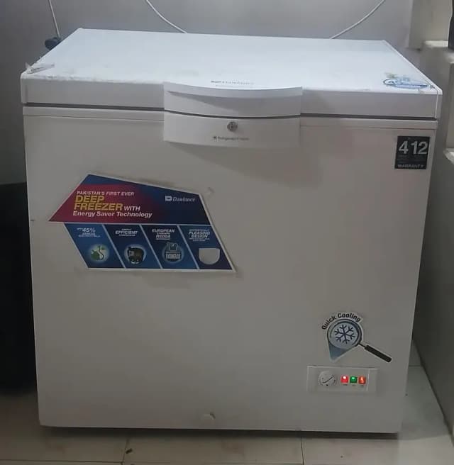 single door deep freezer just like new with warranty