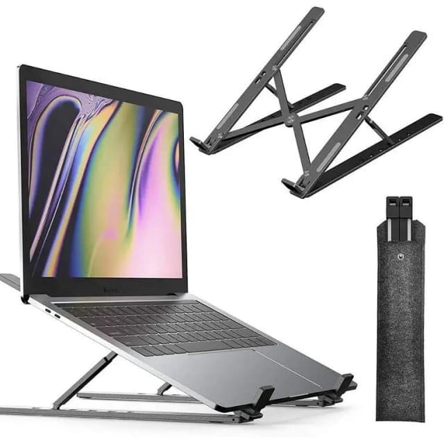 Bestoffer MiniBorn Laptop Stands Foldable Laptops Stand Portable 10-Level Height Adjustable Holder Notebook Stand Air Flow Cooling Ergonomic Design Laptop Stands PC Computer Accessories Plast