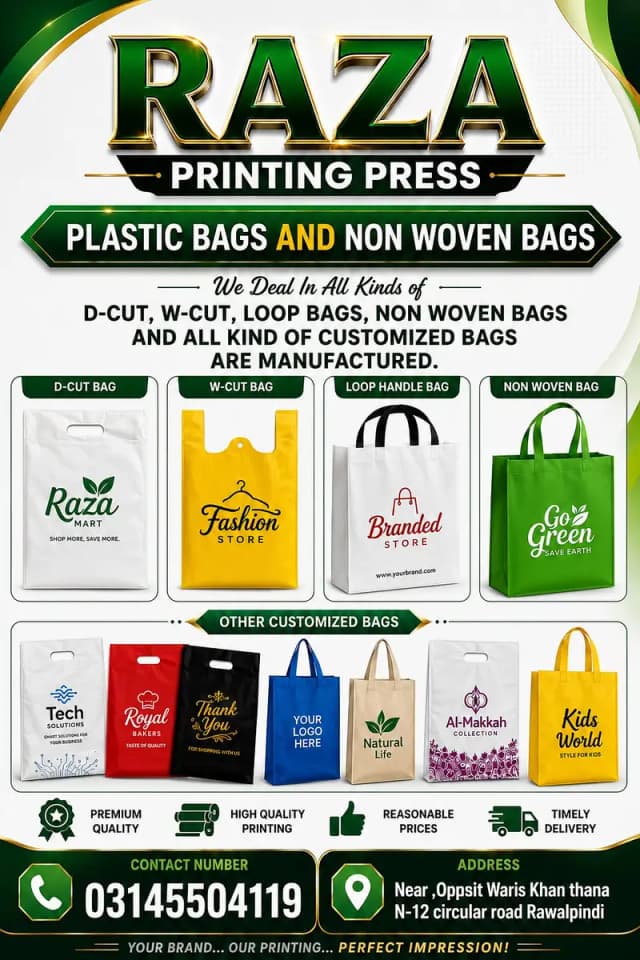 Custom Non-Woven, Plastic Bag Printing, Shopping Bags Printing servic
