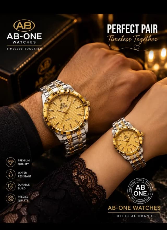 NEW AB ONE COUPLE WATCH LADIES AND GENTS COUPLE