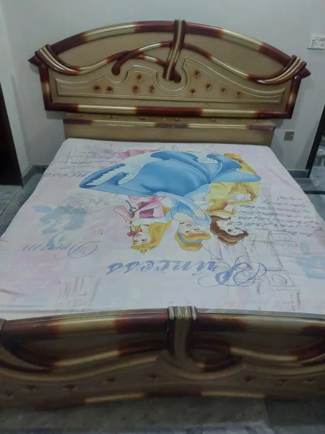 Wooden  deco Double Bed with Mattress