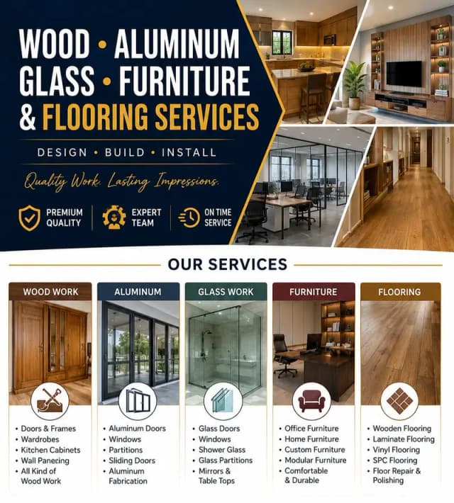 Aluminum, Glass & Wooden Flooring Rawalpindi  Islamabad