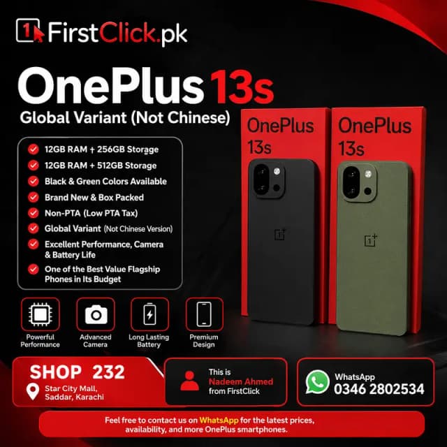OnePlus 13s Global Variant 12GB/256GB & 12GB/512GB Brand New |