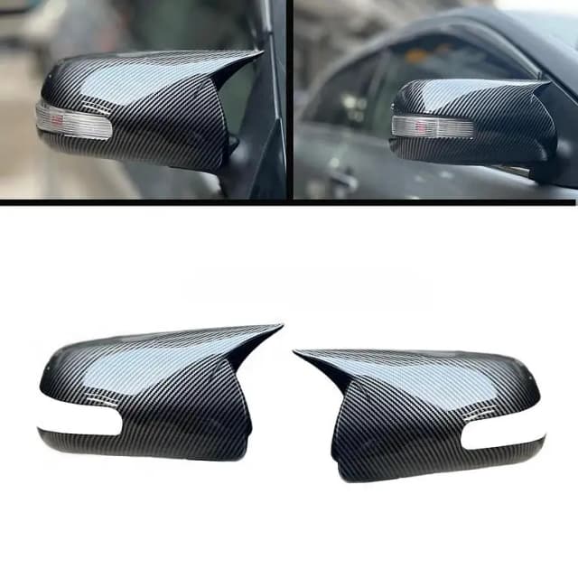 Toyota Corolla 2008-2014 Side Mirrors Cover in Batman-Style Carbon Fiber