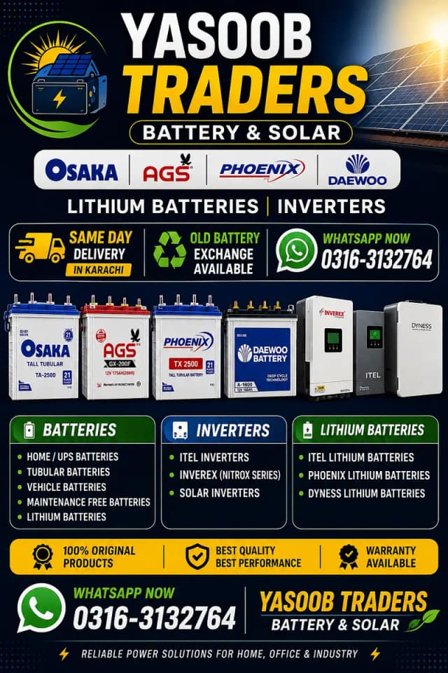 Osaka,AGS,Phoenix Daewoo Lithium Batteries 20% OFF on All Batteries
