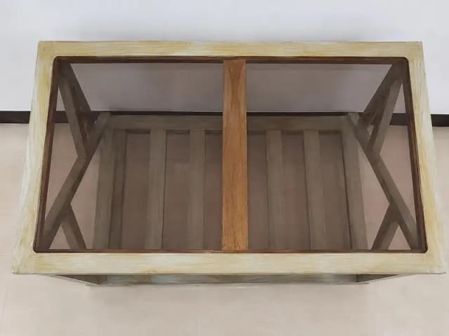 Modern Glass Top Center Table 36x23 Inches