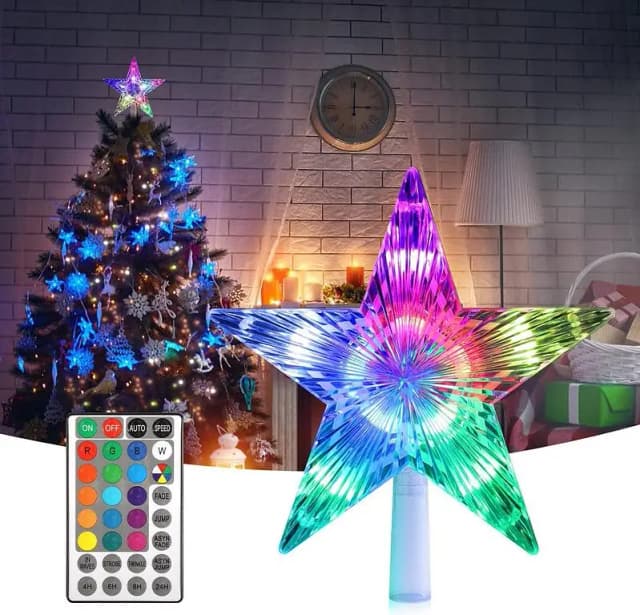 Colors LED Christmas Tree Joycabin 24 Colors Light Star Bottle with Remote Control Christmas Star Lights for Christmas Party Tradition Decoration Christmas Tree Face Outdoor Decoration A R141