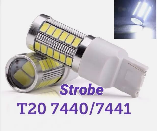 Strobe Flash T20 7440 W21W 992 SMD White LED Bulb - Rear Turn Signal Light M1 NI M