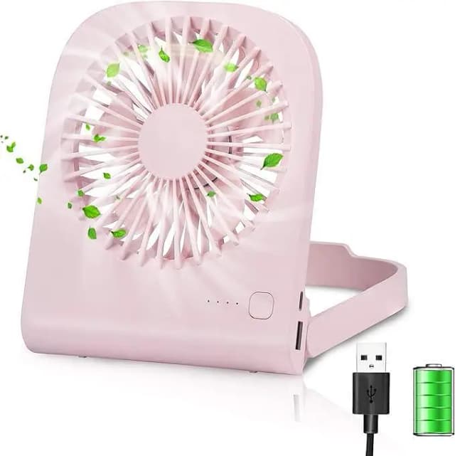 Table Fan USB Portable 4800 mAh, 4-Speed Rechargeable Desk Fan with Power Indicator – 9–14 Hours, UK Import