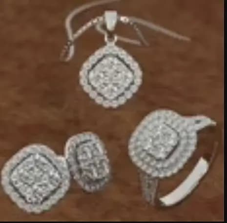 RKZDSR Three-Piece Jewelry Set for Women: Ring, Earrings, and Necklace with Zircon Diamonds