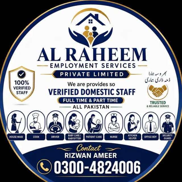 House maids, Maid, Baby Sitter, Chef, Home Cook, Patient Care, Driver