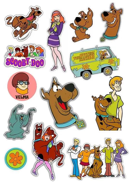 Scooby Doo Cartoon Stickers for Laptop, Phone, Water Bottle, Guitar, and Fridge