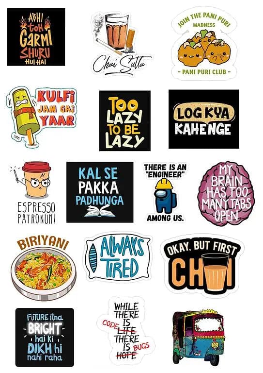 Funny Stickers Art Stickers for mobile back, Laptop, dairy and for decorating your stuff and making them look more attractive - 3 inch x 2 inch