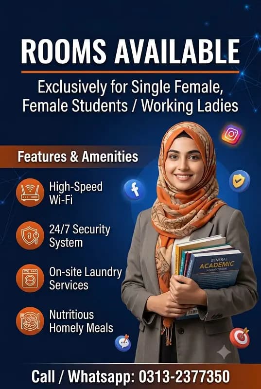 Room Available For Female Student, Working Lady, Single Woman