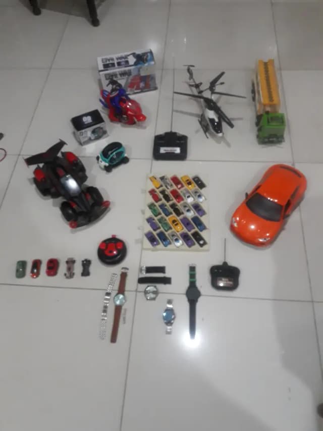hotwheels car and matel air plane  and plastic toy car