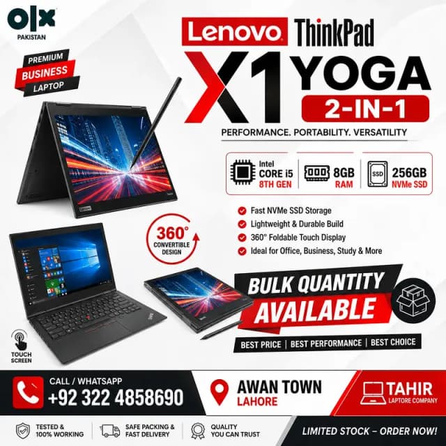 laptops Lenovo X1 Yoga 2-in-1 | i5 8th Gen | 8GB | 256GB NVMe SSD