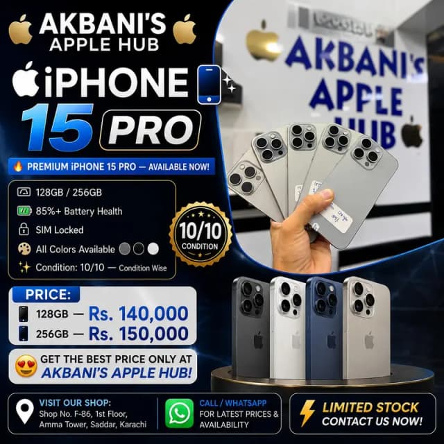 iPhone 15 Pro 128GB/256GB – SIM Locked | 10/10 Condition