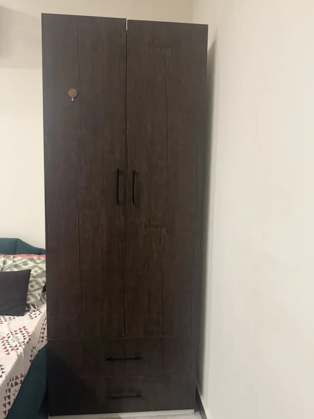 2 door hanger wardrobe with shoes drawers