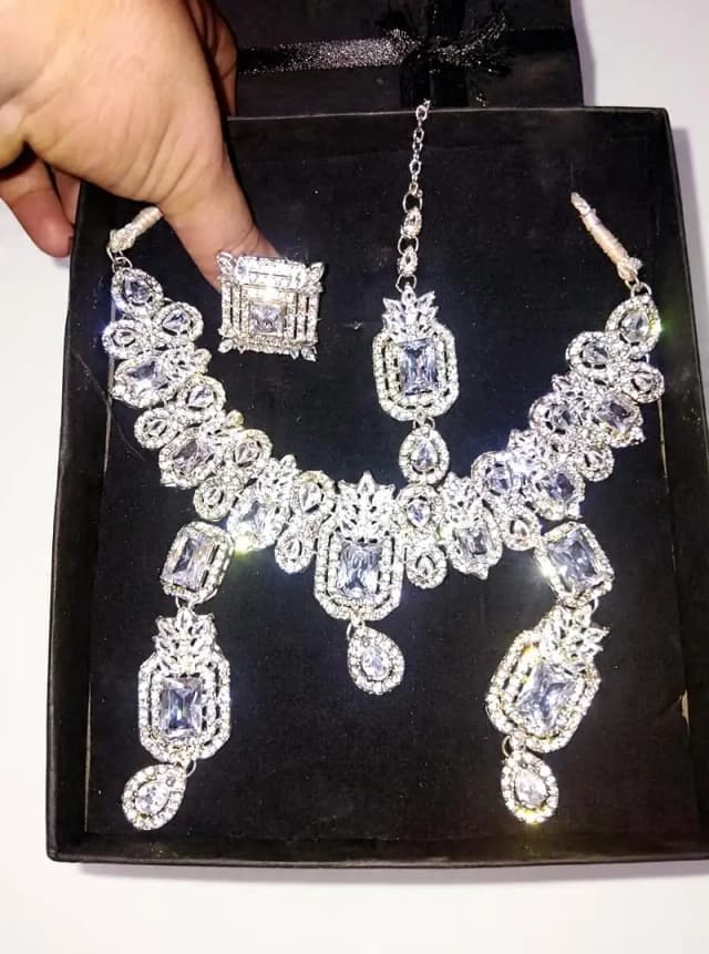 Heavy Silver Zircon Bridal set 03324790801