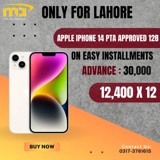 Apple iPhone 14 Pta Approved On Installment