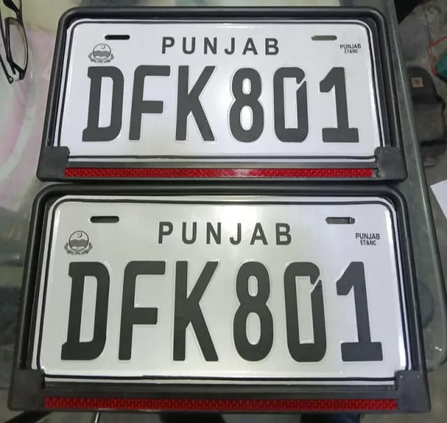 Car Embossed Number plate available