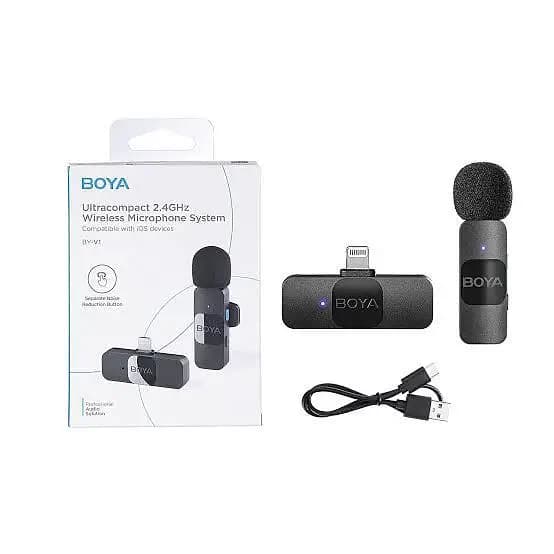 Boya BY V1 Wireless Collar Microphone for iPhone lightning connector