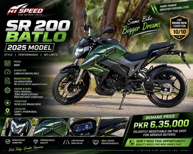 Hi Speed SR 200 Batlo 2025 | Total Original 1000 KM | Like New