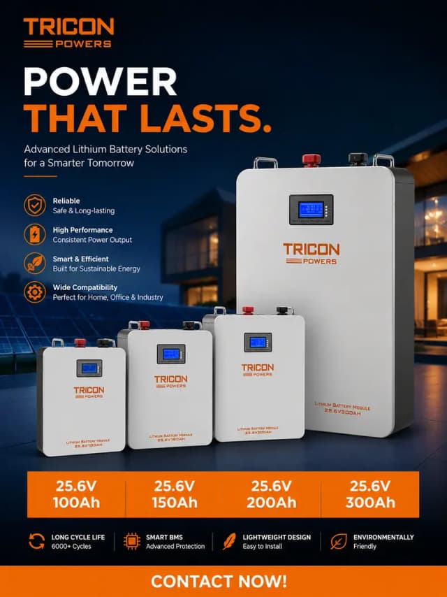 25.6V 100Ah | 150Ah | 200Ah | 300Ah | Lithium Solar & Inverter Batter
