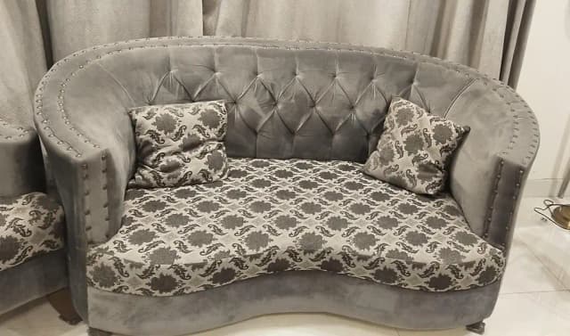 7 Seater Grey Sofa Set with Couch – Modern & Comfortable