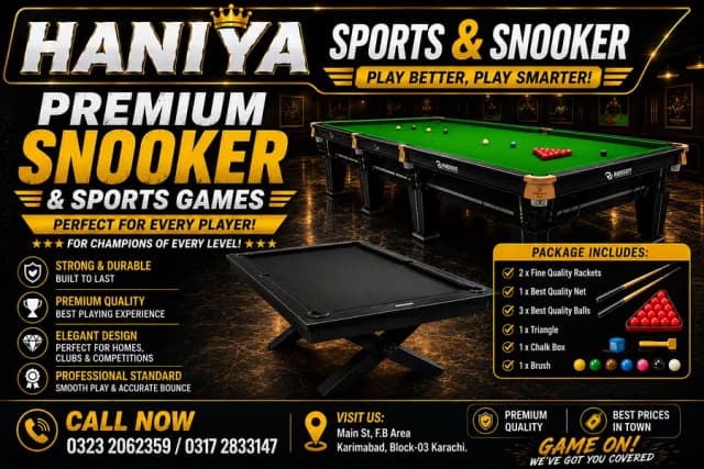 Snooker Factory| Football Games |Table Tennis |Pool | Carrom Board