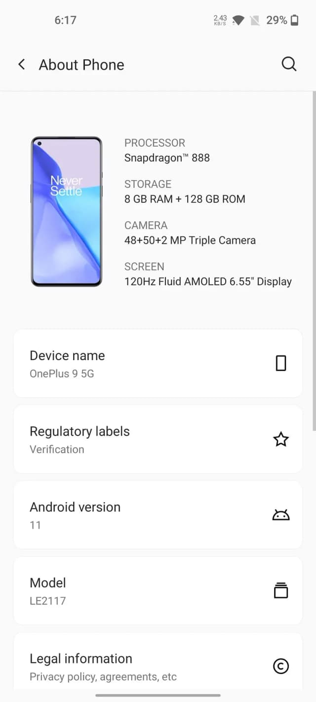 One Plus 9  8 128
