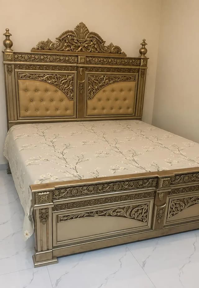 Luxury Bedroom Set – Double Bed, Dressing Table, Cabinet & Side Tables