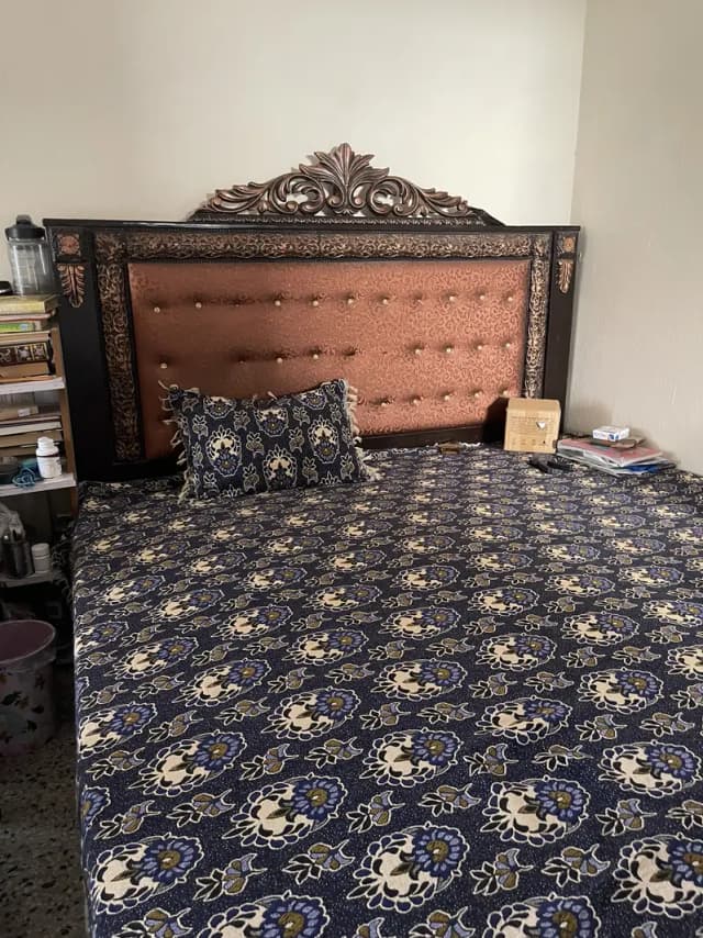 Combo Deal: Solid Wood Bed & Spacious Computer Desk in Great Condition